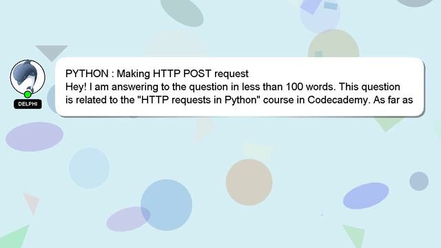 PYTHON : Making HTTP POST request смотреть онлайн