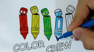 Coloring Pages COLOR CREW How to paint Color Crew's pencils - Color Toys for Kids