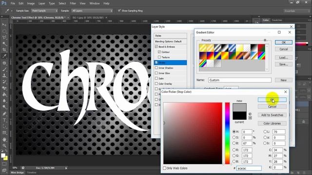 PhotoShop Tutorial - How to make Chrome Text Effect with different style смотреть онлайн