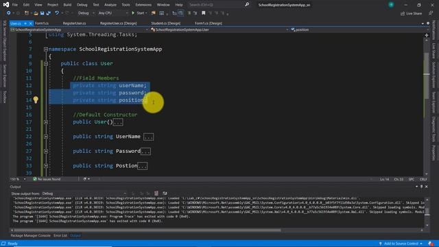 School Registration System Project C# and SQL SERVER| Create USER class смотреть онлайн