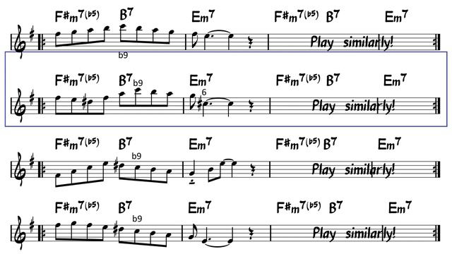 [ F#m7b5 - B7 - Em7 ] 2 Bars Ii - V - I Exercises For Tenor Sax In Bb