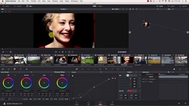Цветокоррекция с помощью кривых в Davinci Resolve смотреть онлайн