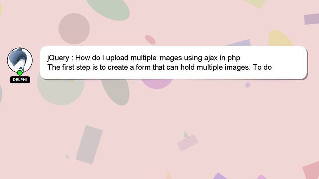 jQuery : How do I upload multiple images using ajax in php смотреть онлайн
