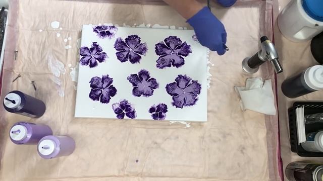 (205) Airbrushed Flowers Acrylic Pouring Airbrush смотреть онлайн