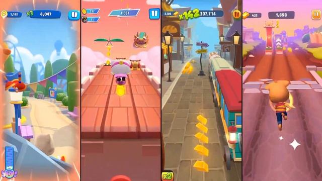 Talking Tom Blast Park vs Hero Dash Super Angela vs Gold Run Hank vs Gold Run 2 Ginger Gameplay смотреть онлайн