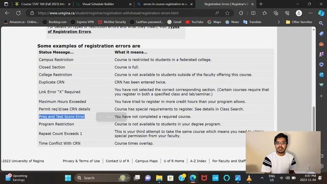 How to solve COURSE REGISTRATION ERRORS in university of regina смотреть онлайн