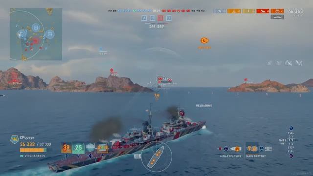 World of Warships Legends: Aggressive Chapayev Kraken смотреть онлайн