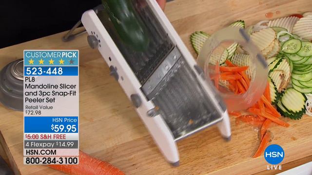 PL8 Mandoline Slicer and 3piece SnapFit Peeler Set смотреть онлайн