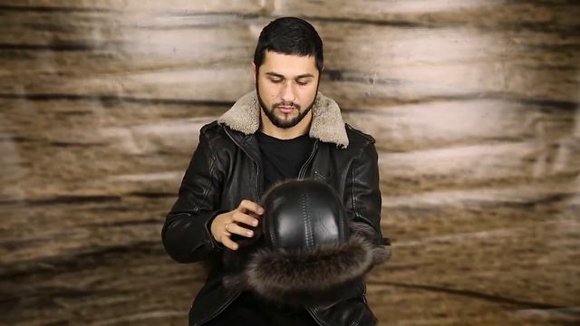 Интернет-магазин меховых шапок. Ушанка-пилот из меха енота и кожи, арт. ПК смотреть онлайн