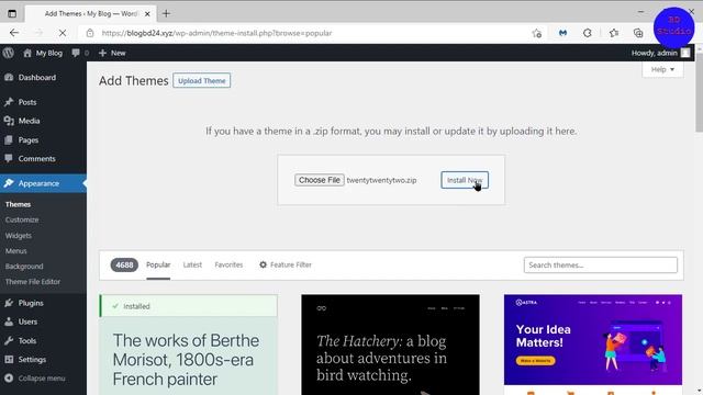 WordPrass - How Install WordPress Theme Via WordPress Admin Panel 2022 - বাংলা টিউটরিয়াল смотреть онлайн