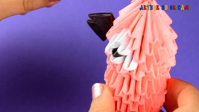 3D Origami parrot from paper ♡ DIY How to make a pink parrot смотреть онлайн