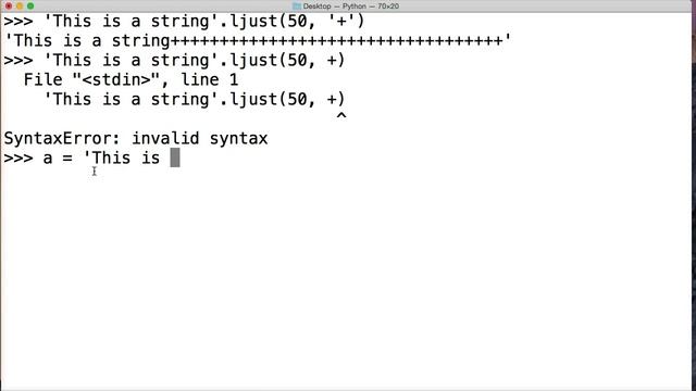 Python Ljust String Method смотреть онлайн