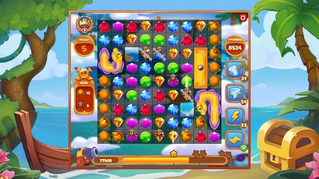 Как пройти уровень 8534 игры Сокровища Пиратов смотреть онлайн