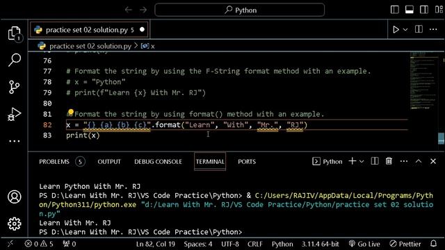Practice Set 02 String solution Part 3 - Python Programming @LearnWithMrRJ смотреть онлайн