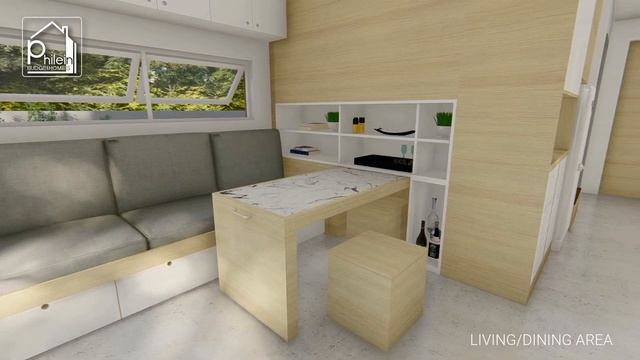 Tiny House Design 28sqm.(301 sq ft) 1-Bedroom with Minimalist Interior Design смотреть онлайн