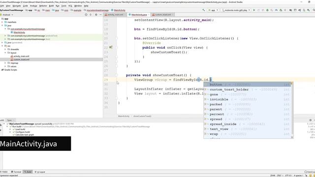 Java in Android Studio (2019): Custom Toast Message смотреть онлайн