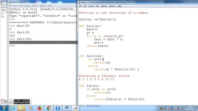 Factorial & Fibonacci Functions in Python смотреть онлайн