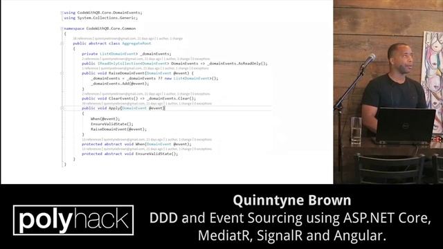 Quinntyne Brown - DDD and Event Sourcing using ASP.NET Core, MediatR, SignalR and Angular. смотреть онлайн