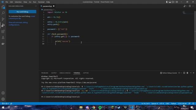 How to make a password entry in python using tkinter смотреть онлайн