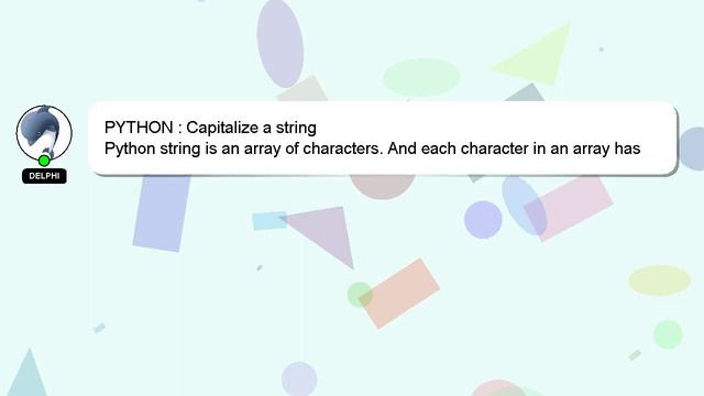 PYTHON : Capitalize a string смотреть онлайн