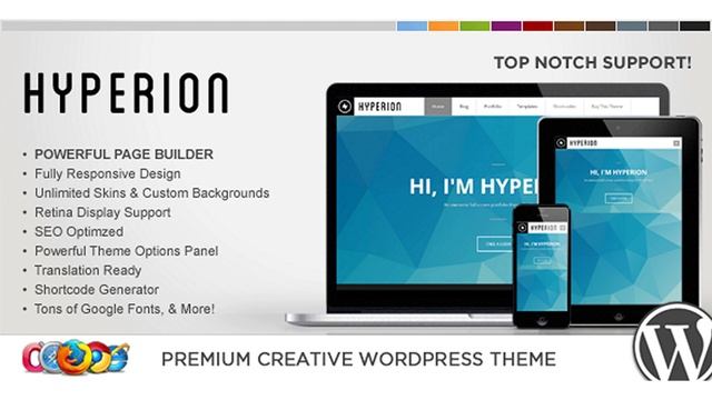 WP Hyperion Responsive Creative WordPress Theme | Themeforest Website Templates and Themes смотреть онлайн