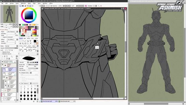 Drawing Customized Kamen RIder 02 Illustration in Paint Tool Sai 2 #speedpaint смотреть онлайн