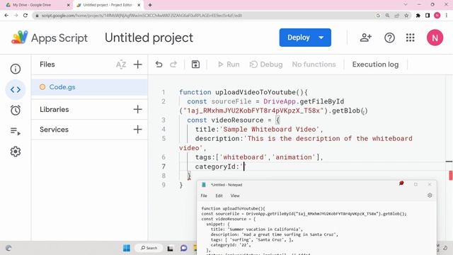 Google Apps Script Tutorial to Upload Video From Google Drive to Youtube Using Javascript смотреть онлайн