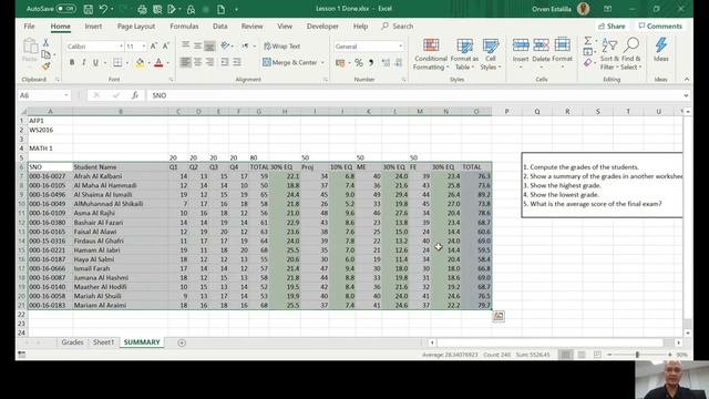 Advanced Excel Lesson 1c Review of Basics (Auto Functions) by Orven Estalilla смотреть онлайн