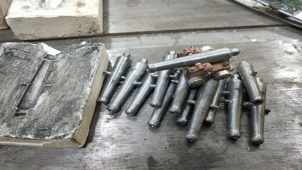 № 73 Сборка модели корабля черная жемчужина. Отливка пушек. смотреть онлайн