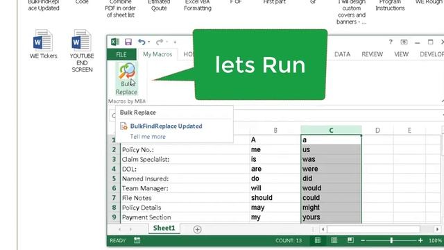Bulk Replacement in word document using Excel VBA Macro смотреть онлайн