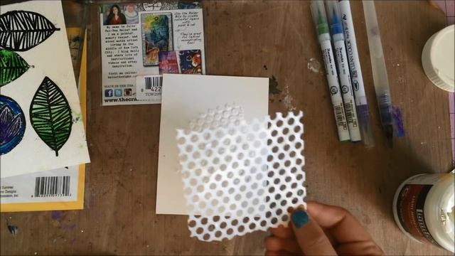 Stamp & stencil on a mixed media card with Balzer Designs смотреть онлайн