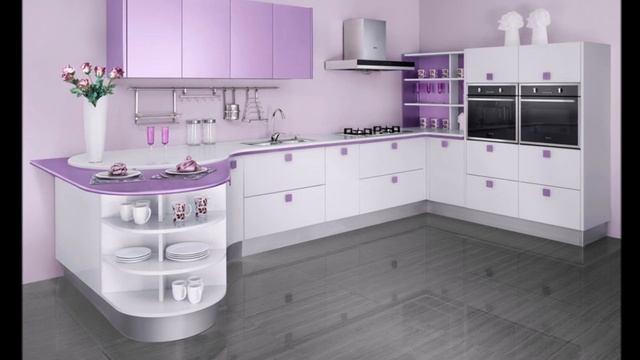 Дизайн кухни в сиреневых тонах смотреть онлайн