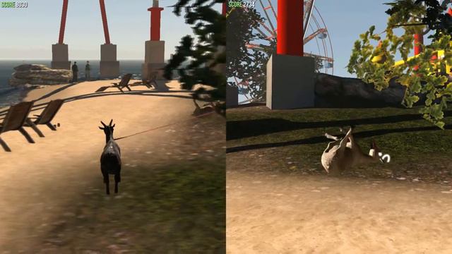 TWO GOATS ARE BETTER THAN ONE - Goat Simulator gameplay #1 смотреть онлайн