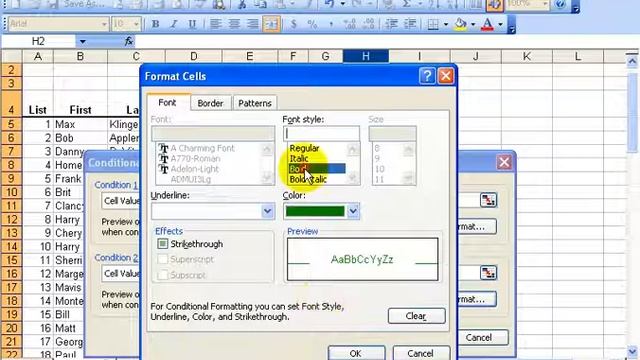 Excel 2003: Conditional Formatting смотреть онлайн