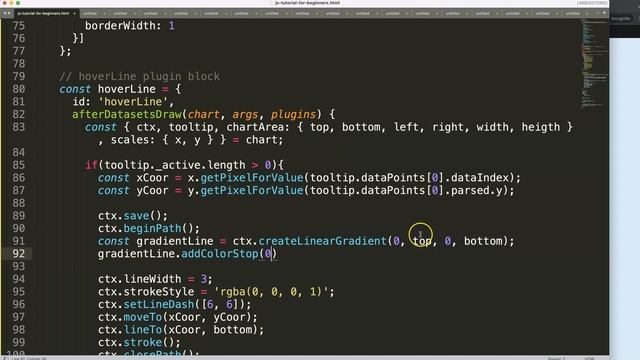 How to Make Gradient Color on Vertical Hover Line in Chart JS 4 смотреть онлайн