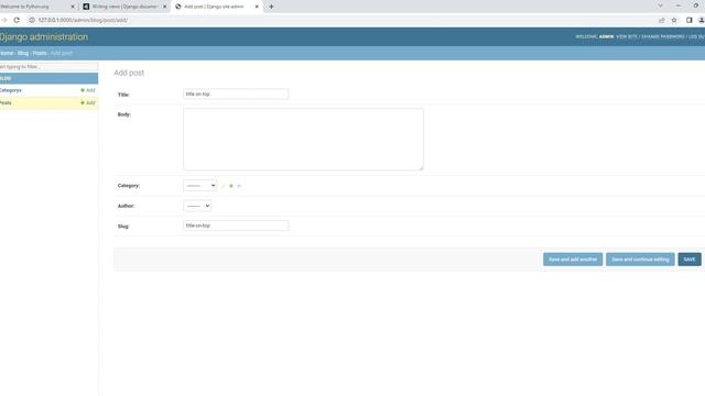 membuat slug di admin django смотреть онлайн