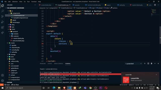 How to Implement Dynamic Dependent Dropdown Using Vue.js In Laravel | Tutorial смотреть онлайн
