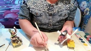 Ватная игрушка,, Мальчик на санках,,4ч Расскрашиваем одежду.