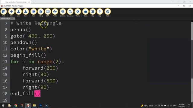 Python Turtle - Code the Pakistan Flag Tutorial смотреть онлайн