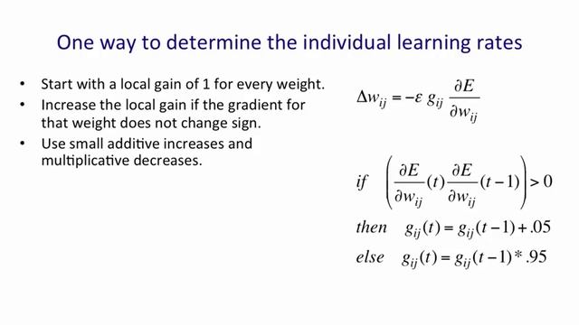 Lecture 6.4 — Adaptive learning rates for each connection — [ Deep Learning | Hinton | UofT ] смотреть онлайн