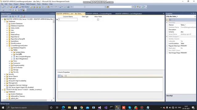Crime Management System Project Create Database In MS-SQL || Using C# .Net || Part - 3 [Shoot On VS смотреть онлайн
