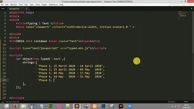 How To Create Animated Typing With Typed.js Simple Jquery Plugin Tutorial 2k20. смотреть онлайн