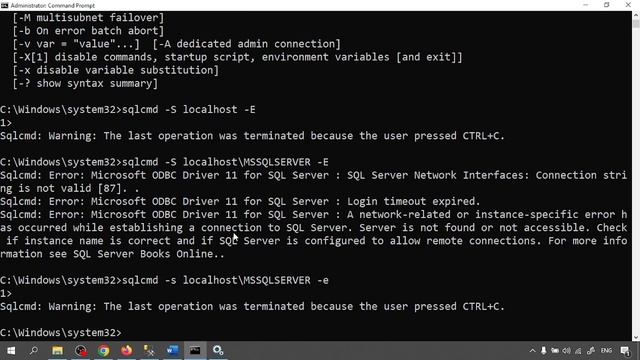 SQL Server DBA Tutorial 107 - Connect to SQL Server with SQLCMD in Windows смотреть онлайн