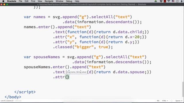Complete Family Tree - Part 2 (From Udemy D3.js Course) смотреть онлайн
