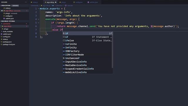 Discord.js V12 Bot Development - Command Handler Arguments - Episode 08 смотреть онлайн