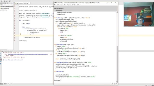 python basics - pygame - creating custom buttons {part 3} смотреть онлайн