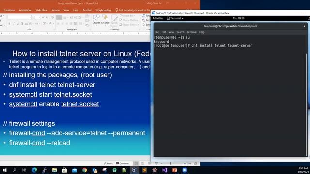 setup or install the Telnet server service on Linux (Fedora26) смотреть онлайн