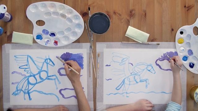 Kidsarts.Живопись для детей. Курс «История искусств». Древние цивилизации Греция Пегас смотреть онлайн