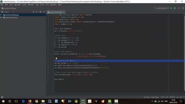 Surface 3D plot using python смотреть онлайн