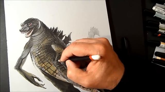 Drawing 3D GODZILLA - How to Draw 3D MONSTER - Trick Art on Paper - VamosART смотреть онлайн